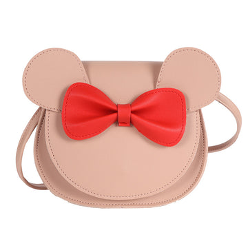 Adorable Bow Bear Crossbody Bag for Kids - khaki Small Shoulder Bag 13*13*5cm