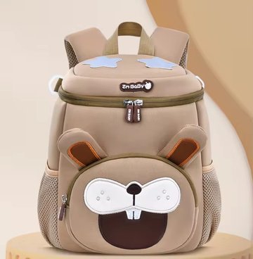 Khaki Rabbit Cute Animal  Kids Backpack - Lightweight Toddler School Bag - Soft 3D Cartoon Daypack for Kindergarten & Childcare- Boys Girls Ages 3-6