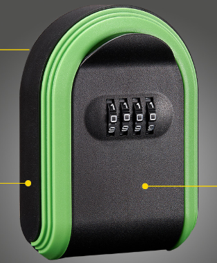 Green 3PCS Wall Mount Plastic Combination Key Lock Box - Secure Key Safe Storage Box