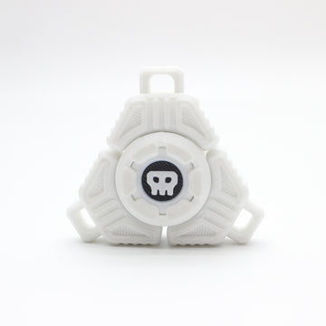 Two Sci-Fi Triangular Keychain Fidget Spinner - 3D Printed EDC Stress Relief Toy(white)