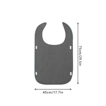 Grey Anti-Stain Feeding Apron with Pocket – Adjustable Care Bib for Elderly & Disabled Adults (2-Pack)