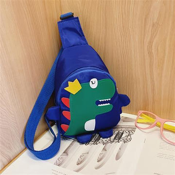 Blue Kids Cartoon Dinosaur Chest Bag Cute Lightweight Nylon Crossbody Shoulder Pack for Toddlers Outings and Travel New Arrival Gift
