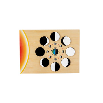Lunar phase change 0.45 Educational Wooden Cognitive Matching Puzzle Toy for Kids Early Learning and Fine Motor Skill Development, Durable Preschool Accessory