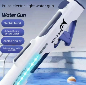 Electric Water Gun Auto Refill 46cm White Pulse Blaster High Pressure Toy with Manual & Electric Dual Mode for Kids & Adults