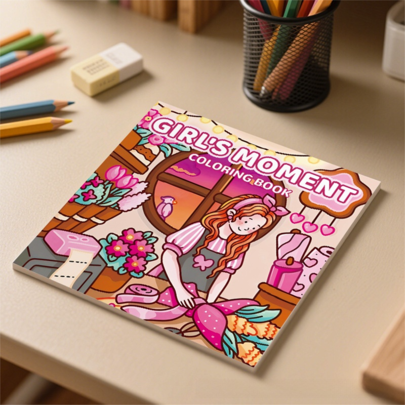 Relaxing Lifestyle colouring book for kids showing detailed everyday scenes, featuring creative drawing and art activities.