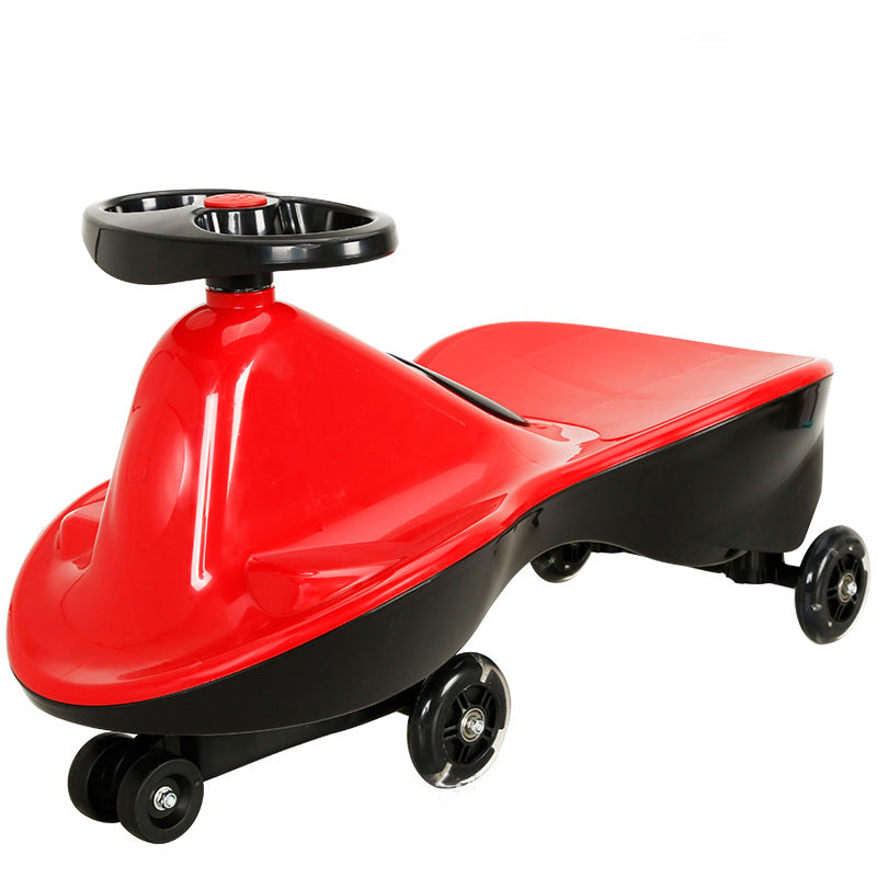 Red Glide Walker Swing Car for kids, Italian designer ride-on toy by Everything Baby, outdoor twist car and ride-on vehicle.