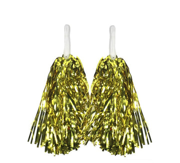 4 Sets/8pcs Metallic Team Girls' Cheerleading Dance Party Dress Pom Poms Pompoms - Gold