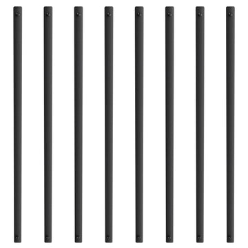 Staircase Metal Balusters, 38'' x 1'' Flat Aluminum Alloy Decorative Banister Spindles, 72 Pack Deck Baluster with Screws, Classic Hollow Deck Railing Satin Black Powder Coated for Porch