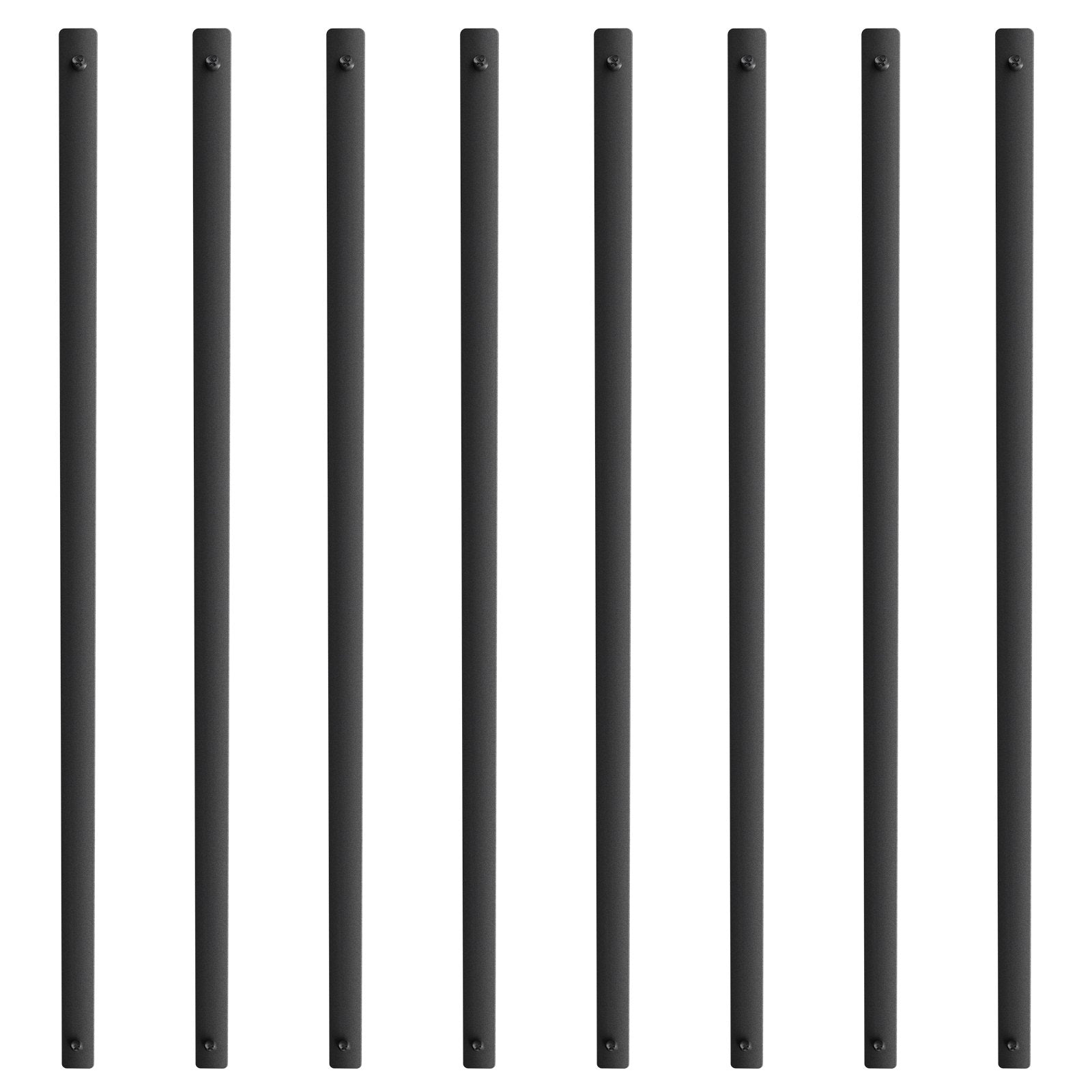 VEVOR Staircase Metal Balusters, 29.5'' x 1'' Flat Aluminum Alloy Decorative Banister Spindles, 51 Pack Deck Baluster with Screws, Classic Hollow Deck Railing Satin Black Powder Coated for Porch