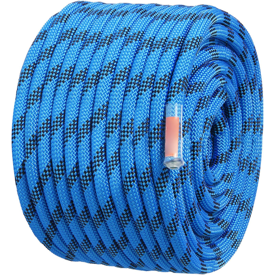 Blue 12.7mm static climbing rope for outdoor rock climbing, 38 meters, suitable for kids' outdoor play and climbing activities.