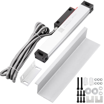VEVOR 1 Axis Lathe Linear Scale 200mm with Accuracy 0.0002" Optical Length Precision Linear Scale Aluminum Body for Mill Milling Lathe Machine with Accessories (200mm(8"))