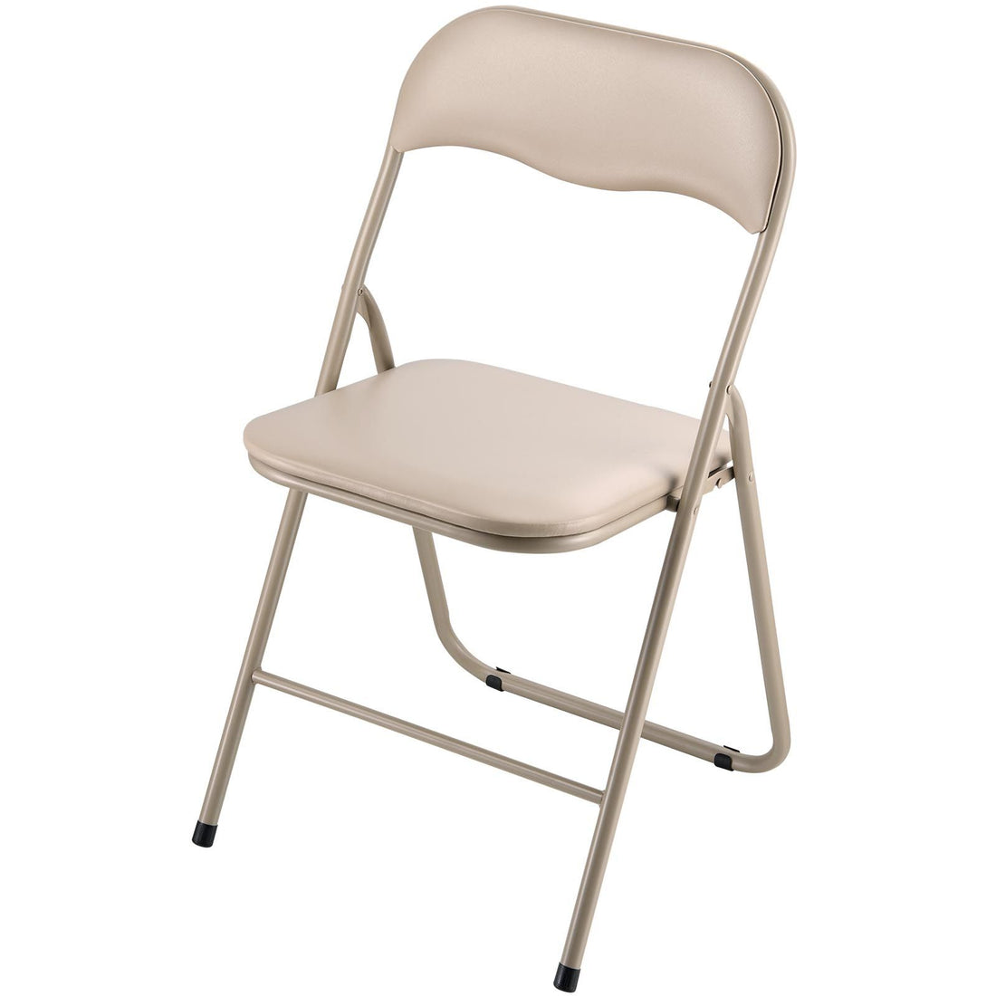 Four foldable leather chairs with heavy-duty metal frames and padded cushions, stackable for home, yard, or party seating.