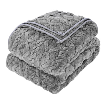 Weighted Blanket, 9 kg, 1524 x 2032 mm Queen Size, Sherpa Fleece Heavy Blanket with Glass Beads, Soft Warm Cozy Fluffy Touch, for 90-113 kg Adults, Anxiety Stress Relief, Improve Sleep, Grey