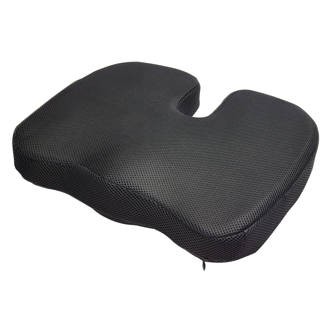 Cooling gel and memory foam seat cushion by Everything Baby, portable wheelchair pad with U-shaped cutout for pressure relief.