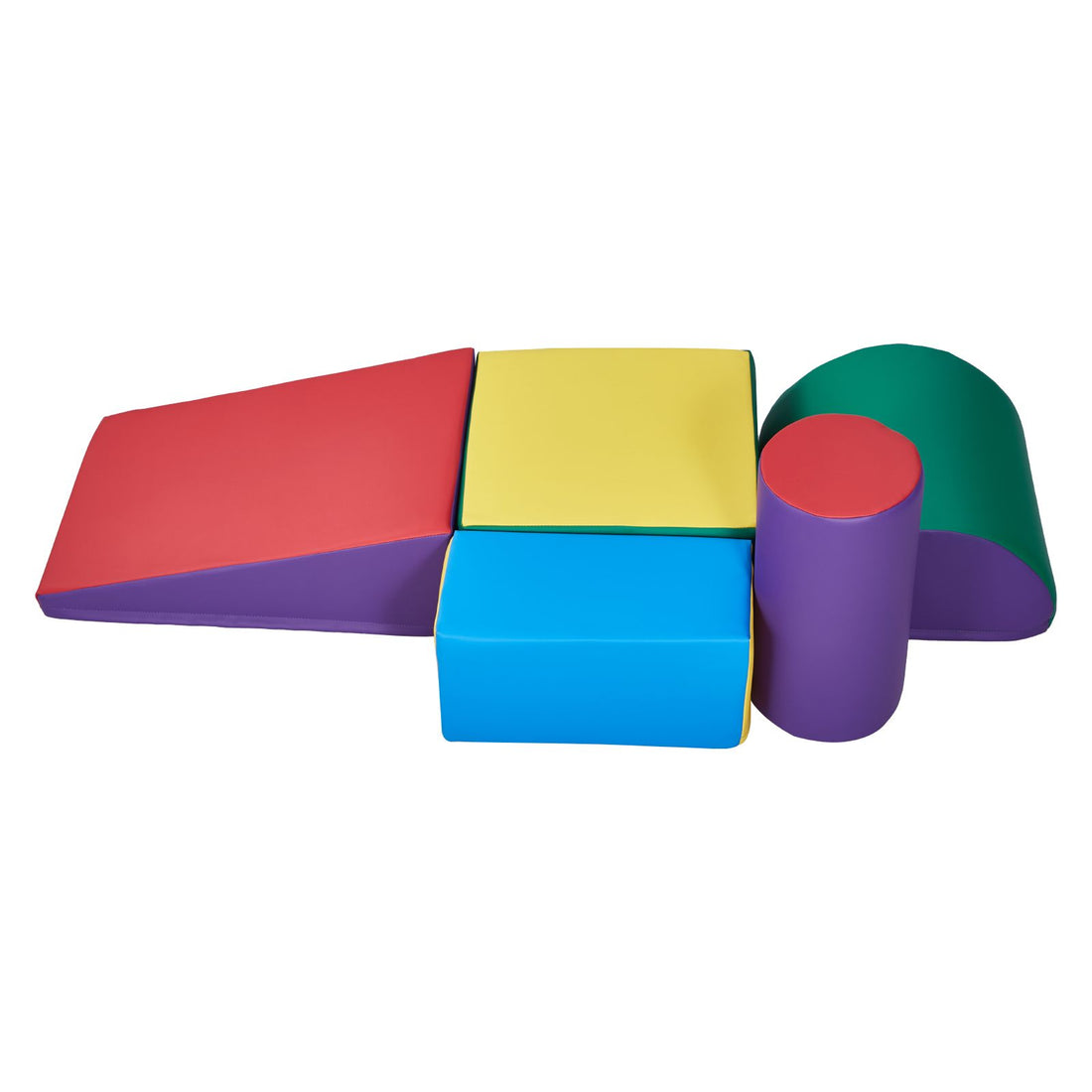 Five colorful foam climbing blocks for toddlers and preschoolers from Everything Baby, designed for safe indoor play.