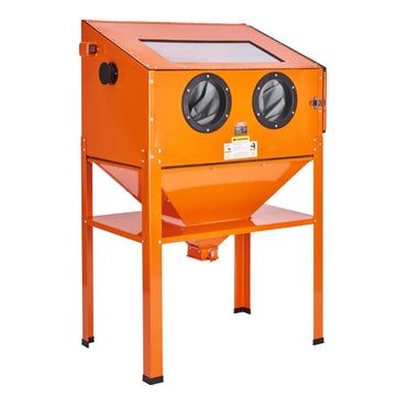 60 Gallon Sand Blasting Cabinet with Stand with Blasting Gun & 4 Nozzles