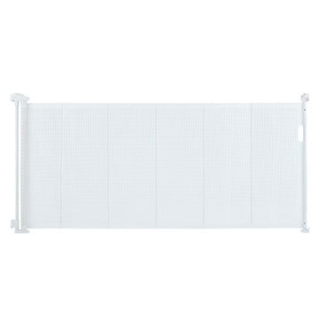 Retractable Baby Gate, 34.2" Tall Mesh Baby Gate, Extends up to 76.8" Wide Retractable Gate for Kids or Pets, Retractable Dog Gates for Indoor Stairs, Doorways, Hallways, Playrooms, White