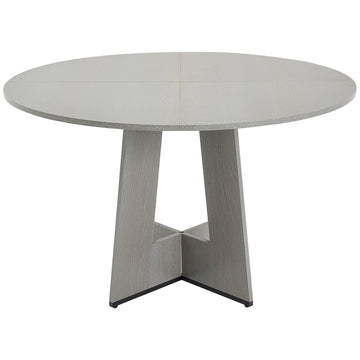 Round Dining Table, 47 inch Wood Table for 4-6 Person, Farmhouse Circle Dinner Furniture, Rustic Leisure Tables with Thick Wooden Legs, for Home Kitchen Living Room, Grey (Only Table)