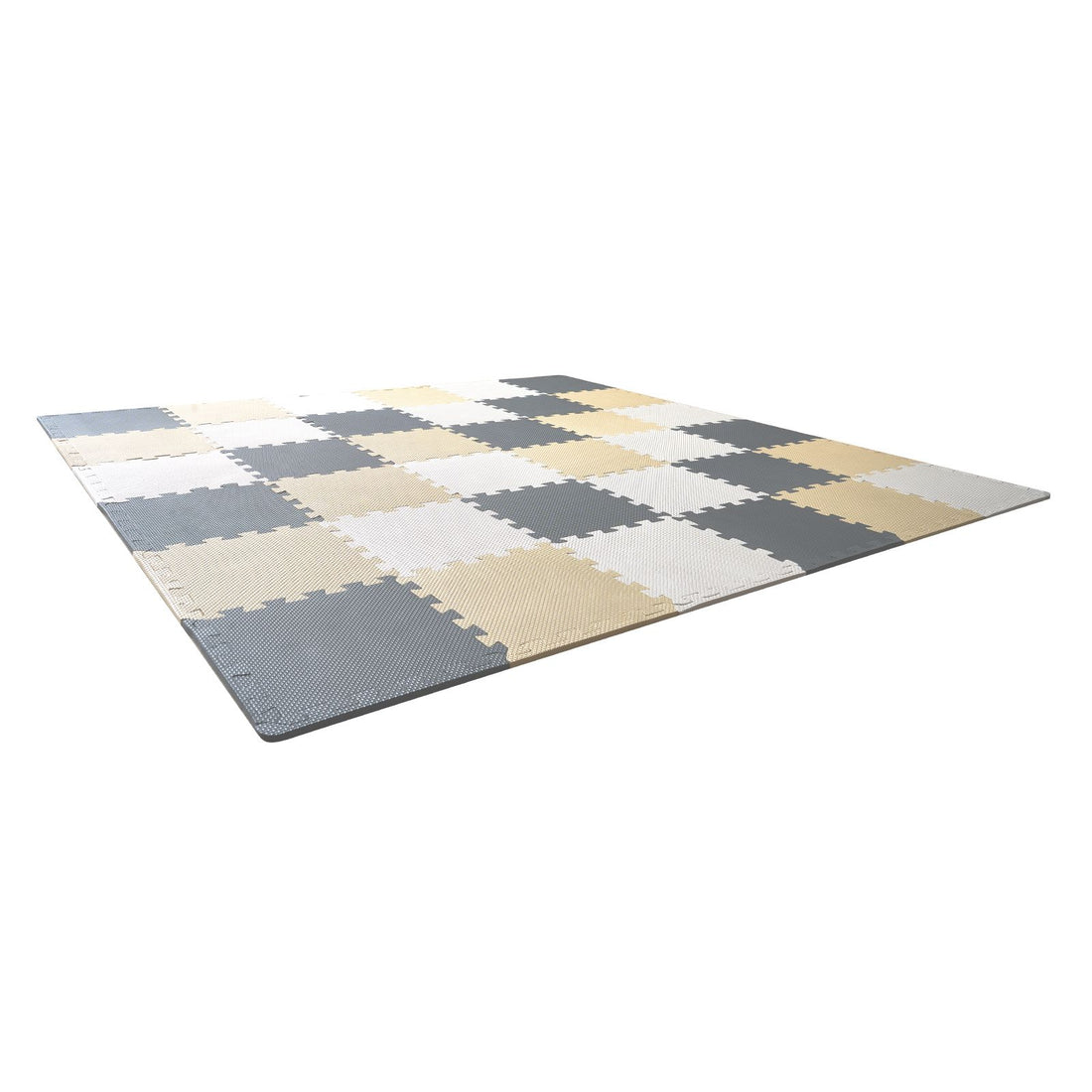Colorful interlocking EVA foam tiles for kids' playmat, soft and safe for baby play areas, 36-piece set.