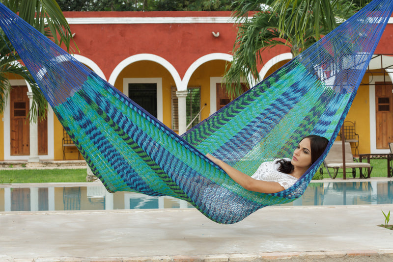 Outdoor undercover cotton Mayan Legacy hammock King size Caribe