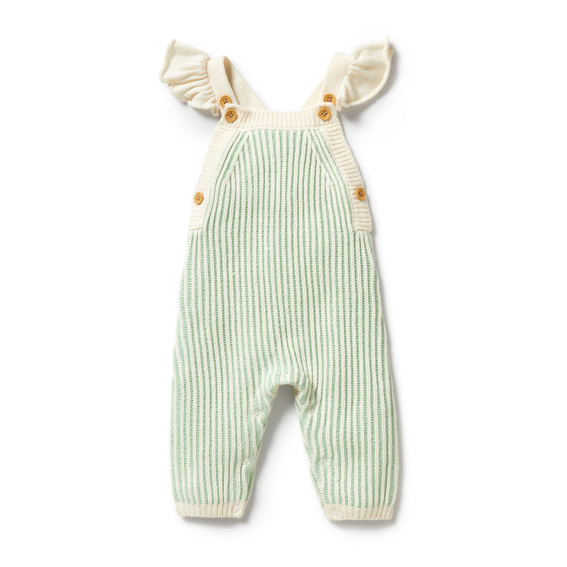 Wilson & Frenchy Knitted Ruffle Overall - Mint Green
