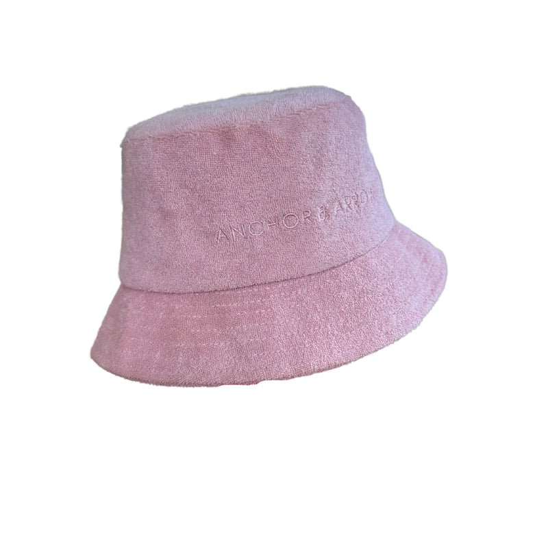 Anchor & Arrow Terry Towelling Bucket Hat - Blush