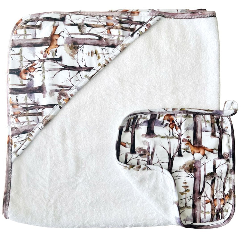 Mini & Me Hooded Towel & Washer Set - Fox Hunt