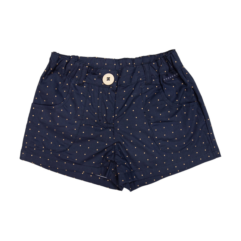 Gold Spot Cotton Poplin Shorts - Navy