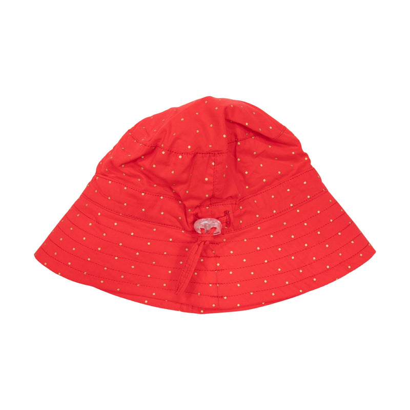 Gold Sot Cotton Poplin Sun Hat - Red
