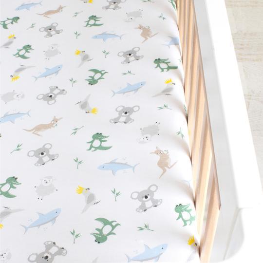 Aussie Animal Cot Fitted Sheet