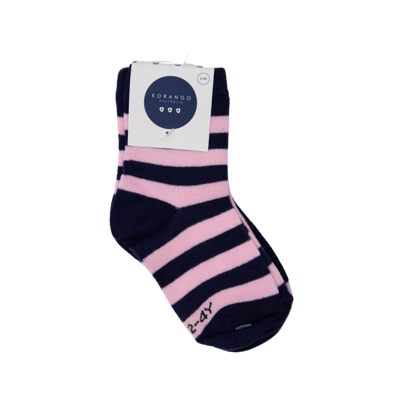 Korango Essentials 3pk Socks - Pink/Navy