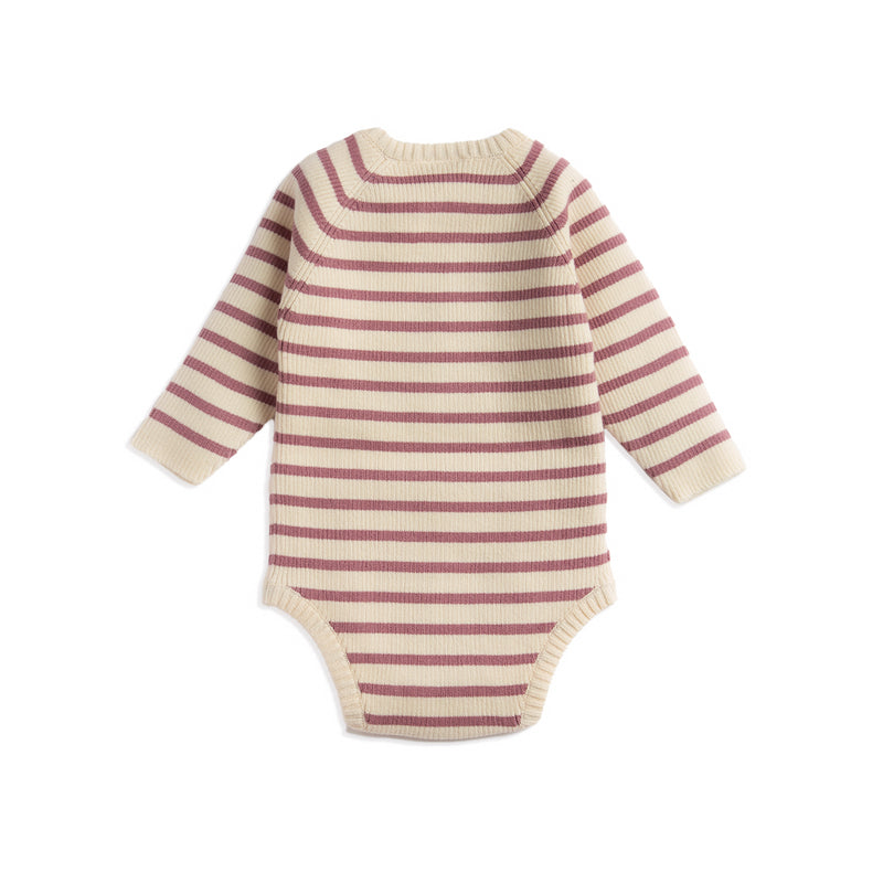 Tiny Twig Knitted Bodysuit - Rose Stripes