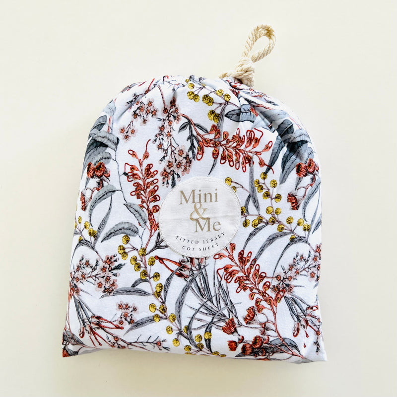 Mini & Me Cot Fitted Sheet - Native Garden