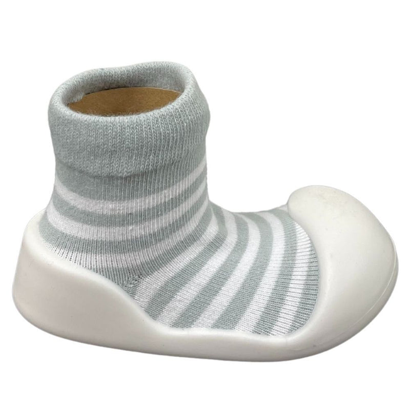 Es Kids Rubber Soled Eaton Socks - Grey Stripe