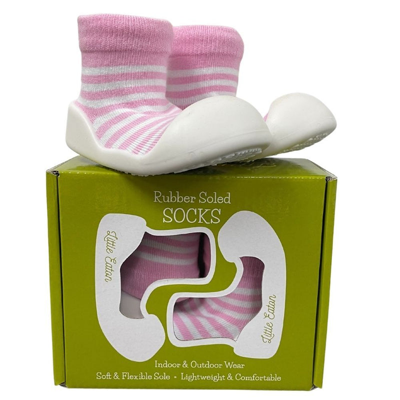 Es Kids Rubber Soled Eaton Socks - Pink Stripe