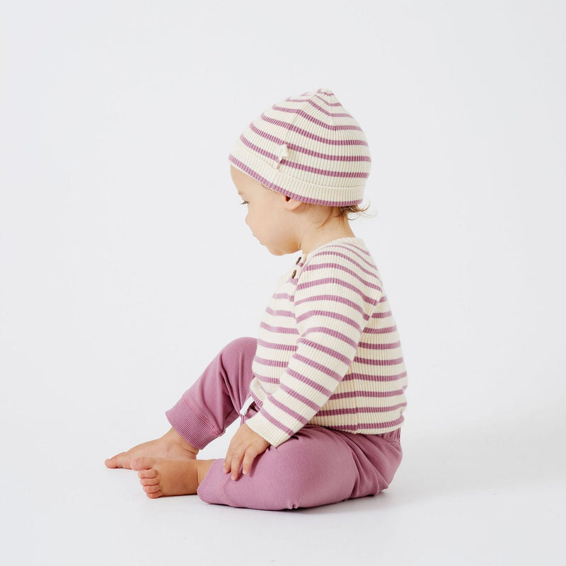 Tiny Twig Knitted Bodysuit - Rose Stripes