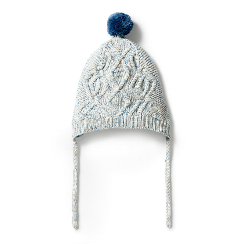 Wilson & Frenchy Knitted Cable Bonnet - Bluestone
