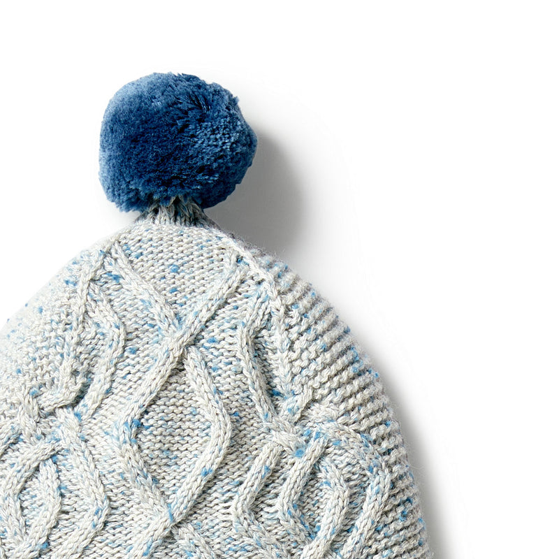 Wilson & Frenchy Knitted Cable Bonnet - Bluestone