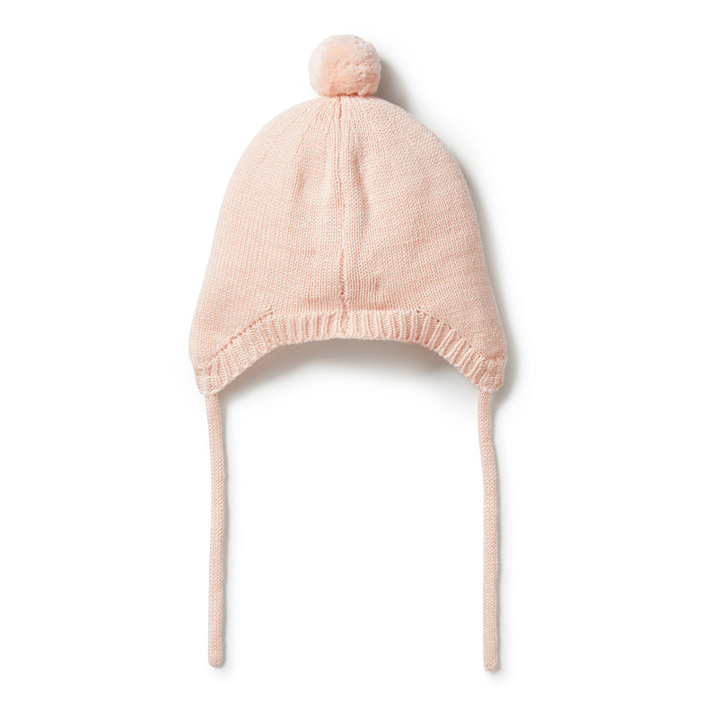Wilson & Frenchy Knitted Cable Bonnet - Blush
