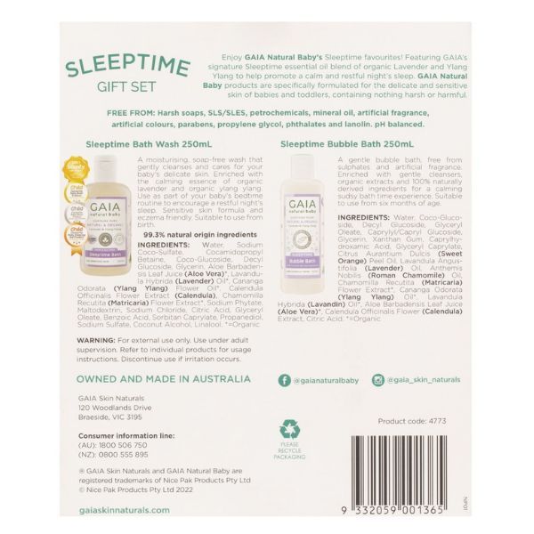 GAIA Baby Sleeptime Gift Set 2pk
